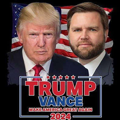 Trump Vance 2024 Portrait T-Shirt MAGA USA