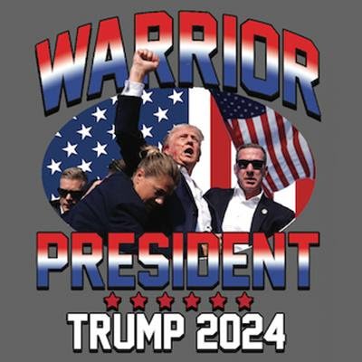 Trump Warrior President T-Shirt 2024 MAGA USA Fight
